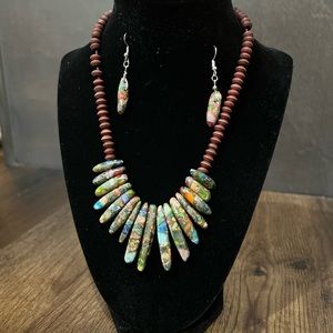 Custom made necklace with matching earrings.